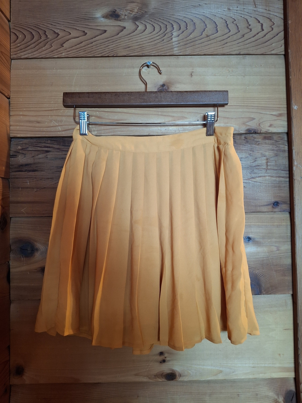 Forever 21 Mustard Pleated Midi Skirt